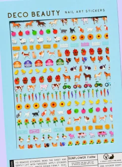 Hot Nail Art Stickers Sunflower Farm Veganer Nagellack|Nagelkunst