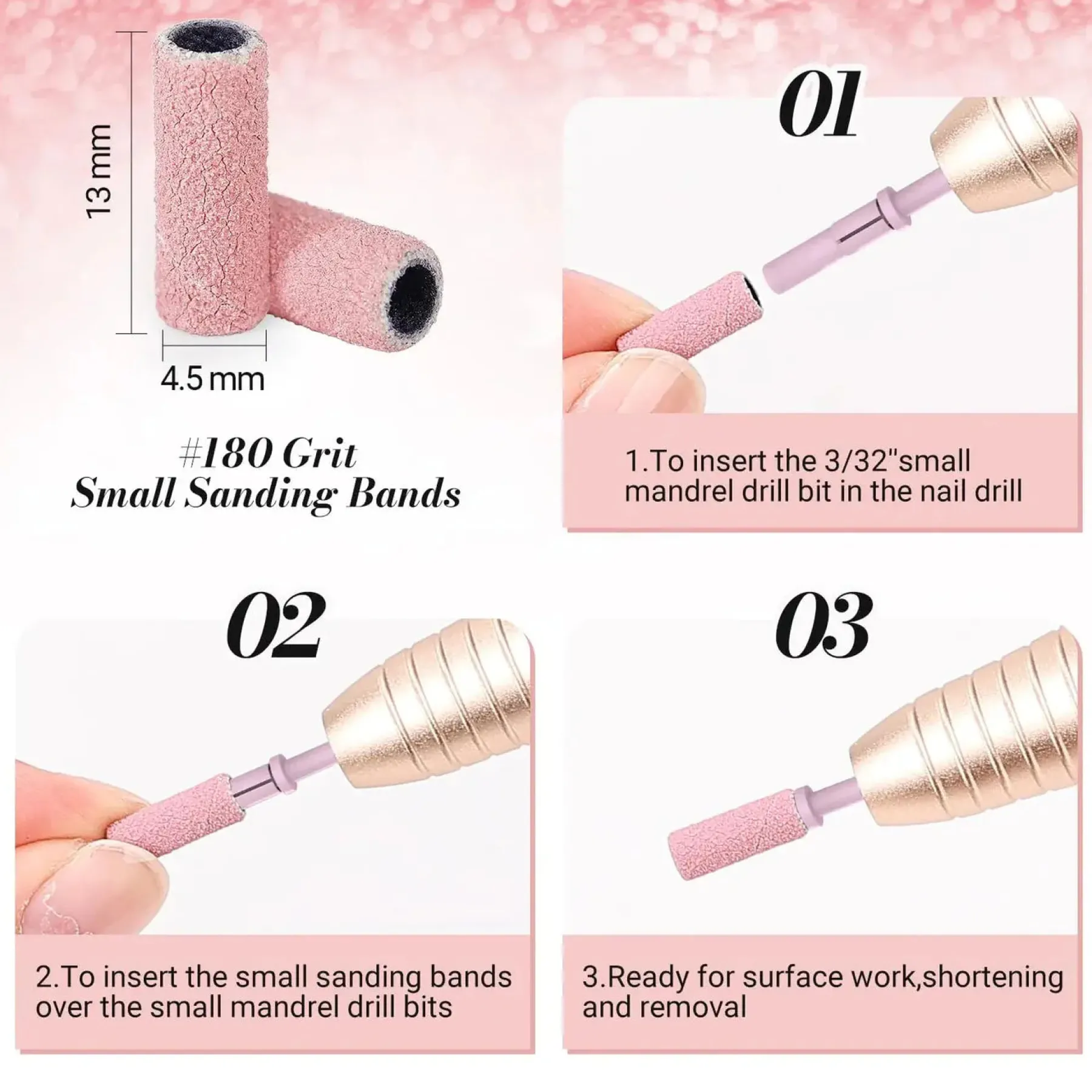 Outlet Nail Drill Bits Small Sanding Bands 180 Grit 50 Pcs 1. Nagels Voorbereiden|1. Nagels Voorbereiden
