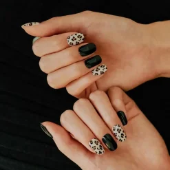 New Nail Strips Leopard Black 3. Nail Wraps