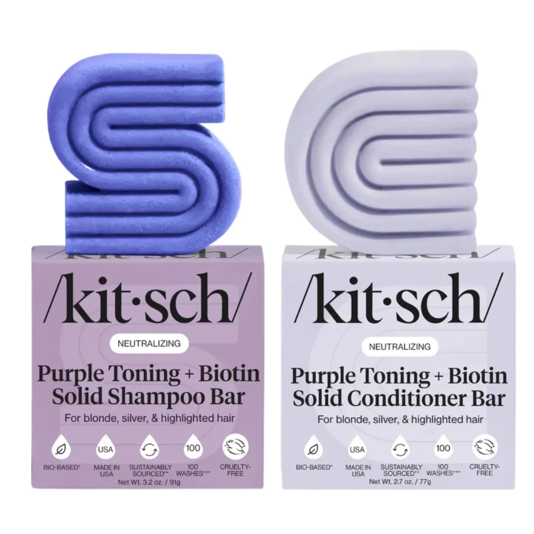 Outlet Neutralizing Purple Toning Shampoo & Conditioner Bar Set Haarpflege-Routinen & Sets|Shampoo