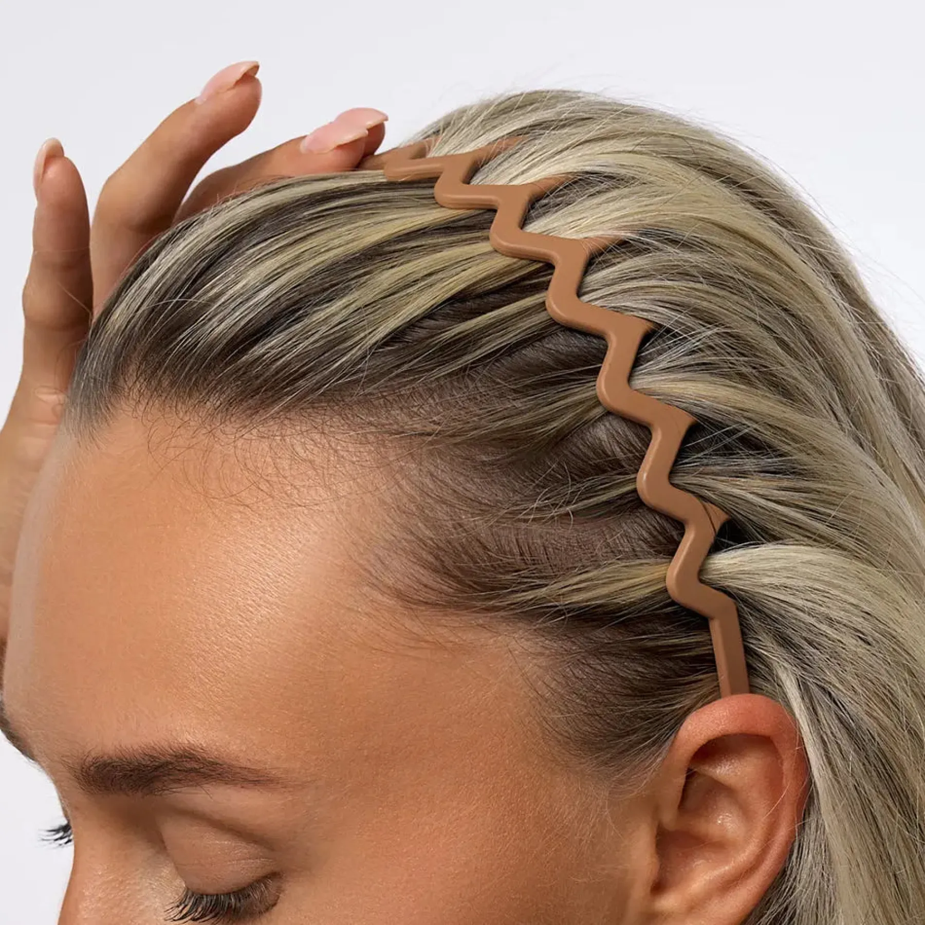 Sale Neutral Zig Zag Headbands Set Matte Stirnbänder