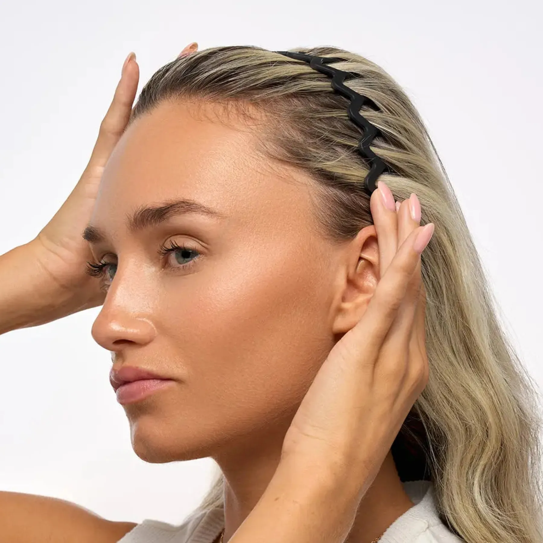 Sale Neutral Zig Zag Headbands Set Matte Stirnbänder