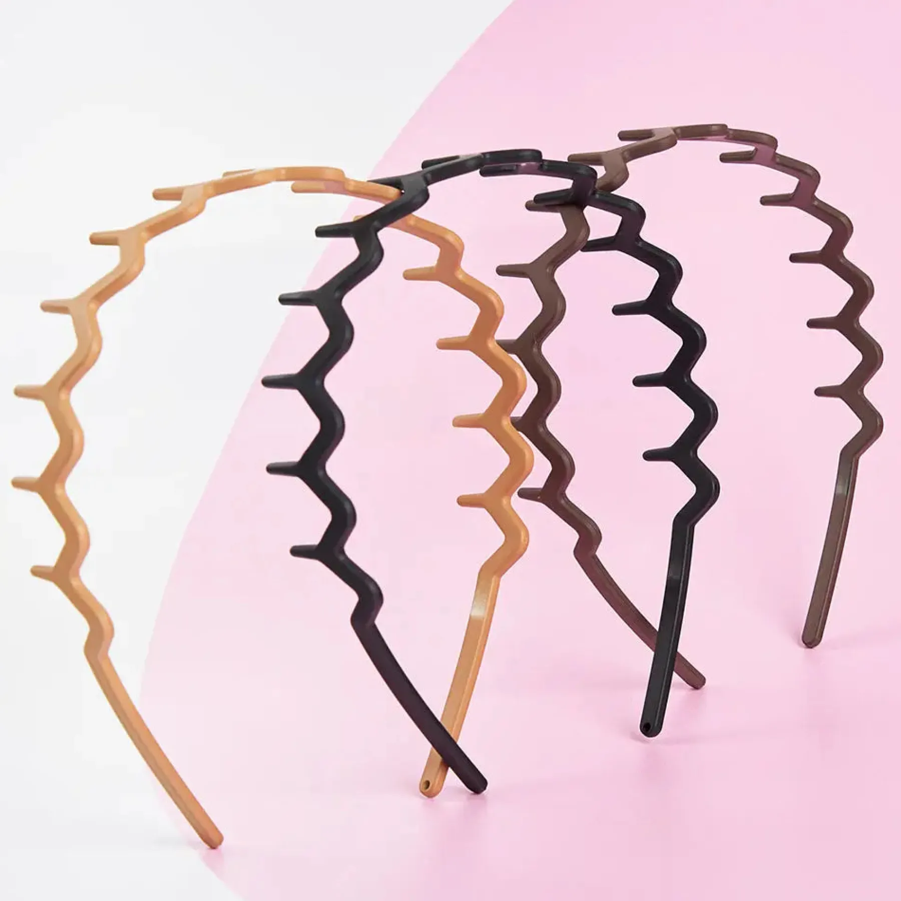 Sale Neutral Zig Zag Headbands Set Matte Stirnbänder
