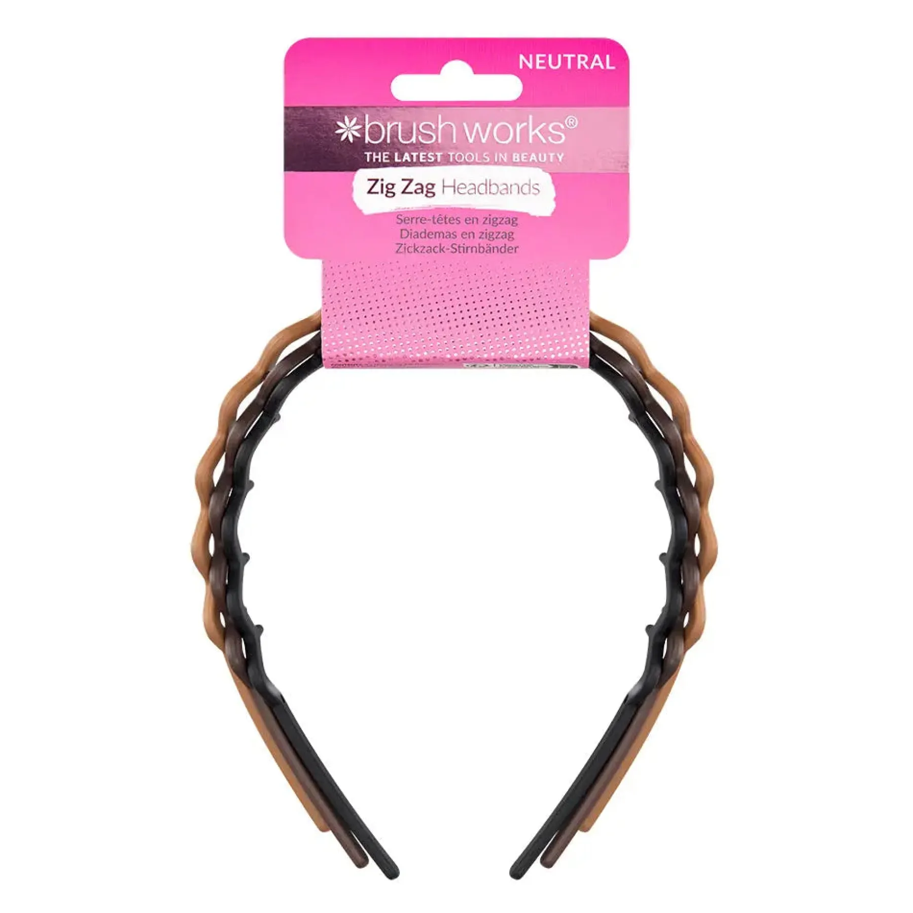 Sale Neutral Zig Zag Headbands Set Matte Stirnbänder