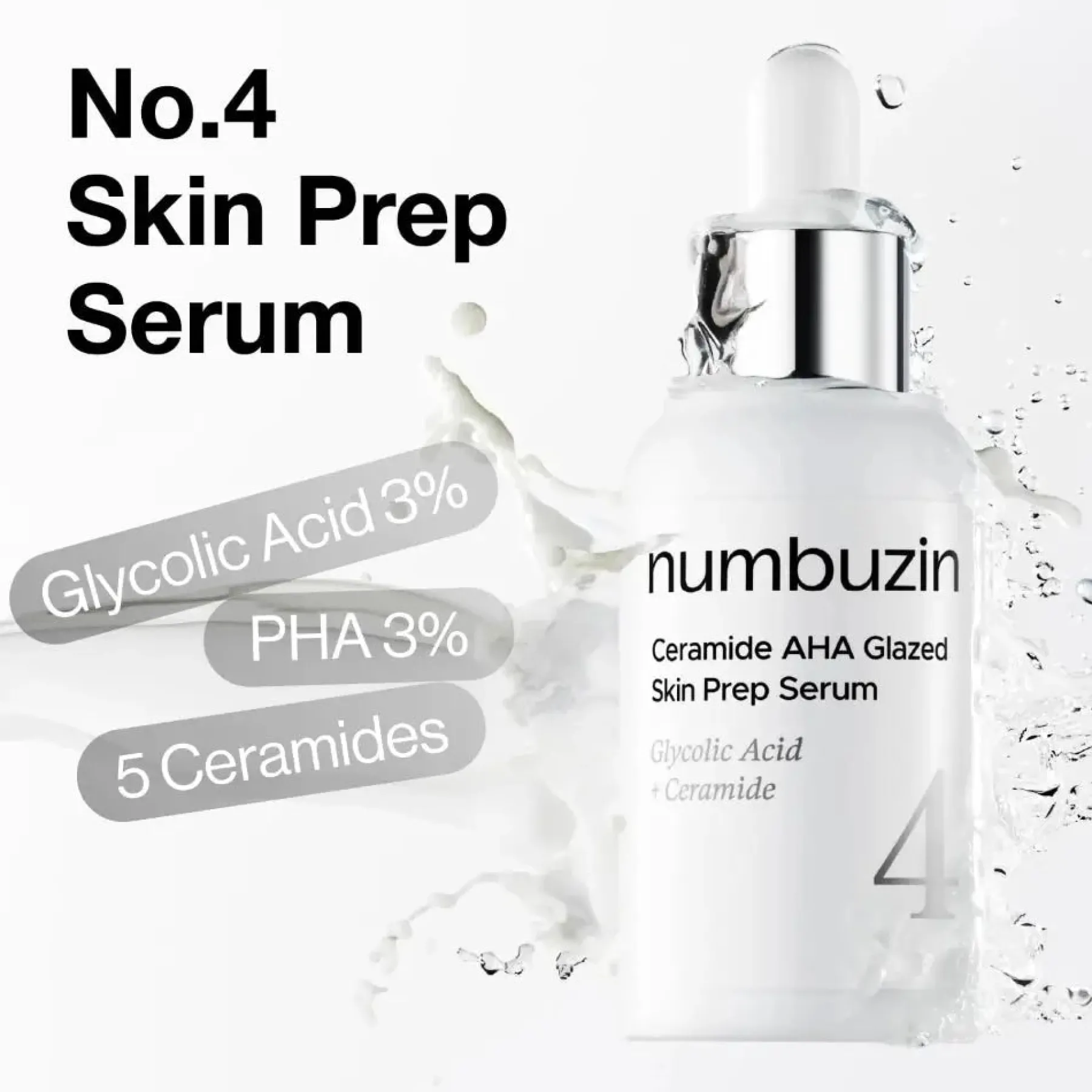 Sale No.4 Ceramide AHA Glazed Skin Prep Serum Alle Korean Skincare|Problemlösende Seren
