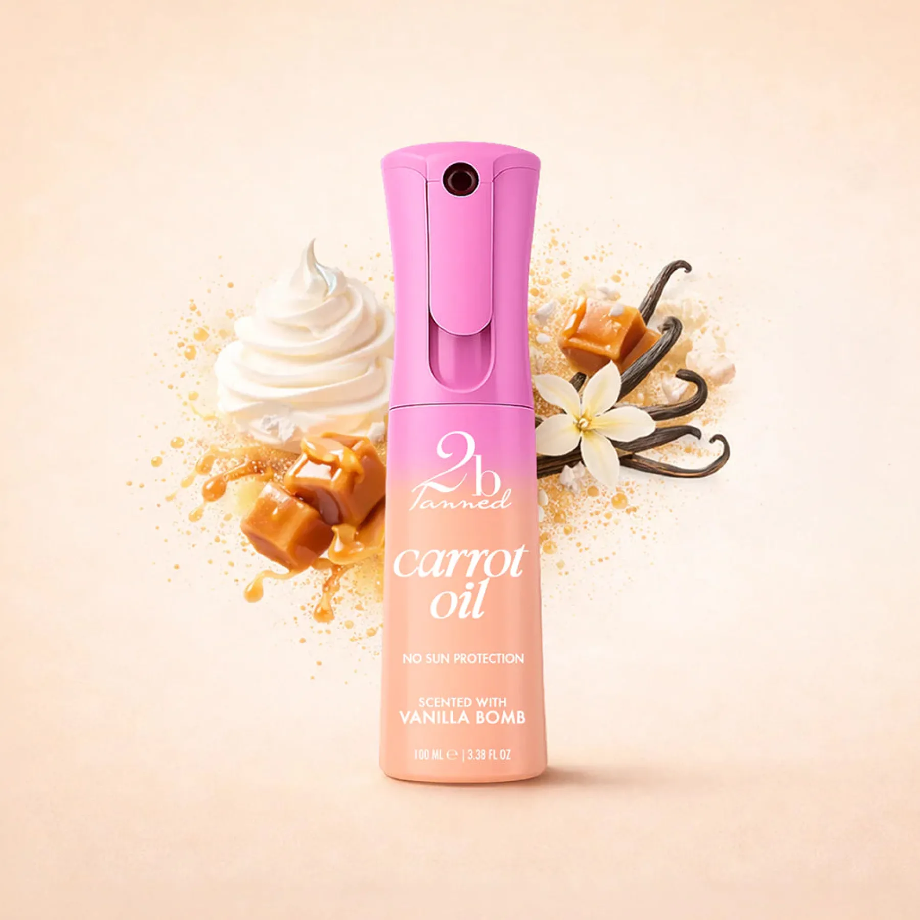Clearance No SPF Carrot Oil Vanilla Bomb Tanning Spray|Vegan Tanning