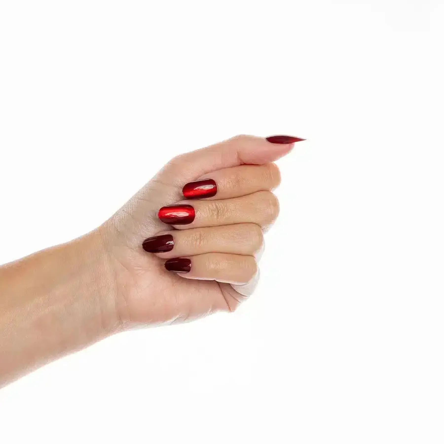 New Oval Cherry Kiss Cat Eye Nails Künstliche Nägel|Veganer Nagellack