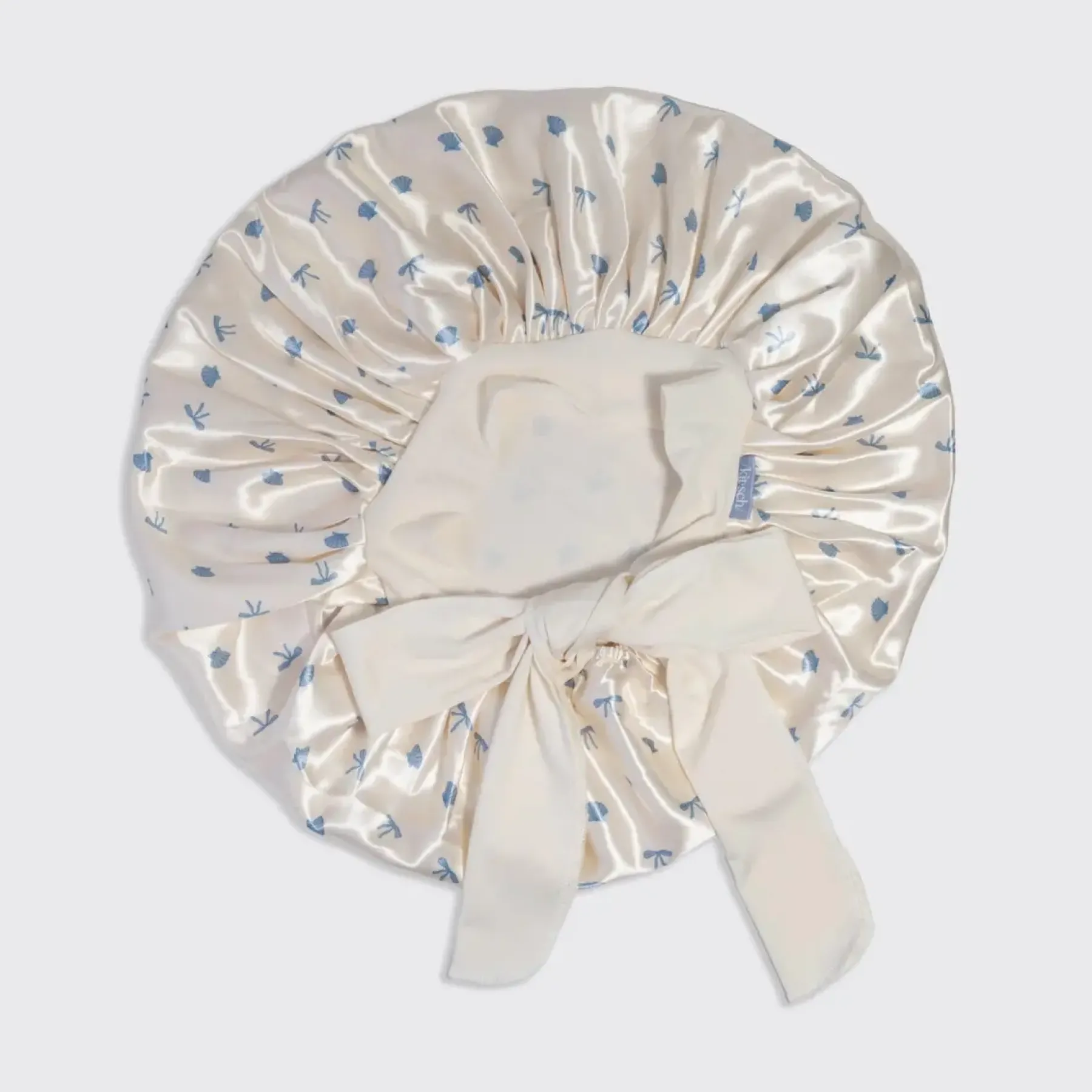 Outlet Oversized Satin Bonnet Pearlized Cream & Coastal Blue Curly & Coily Accessories|Hair Growth