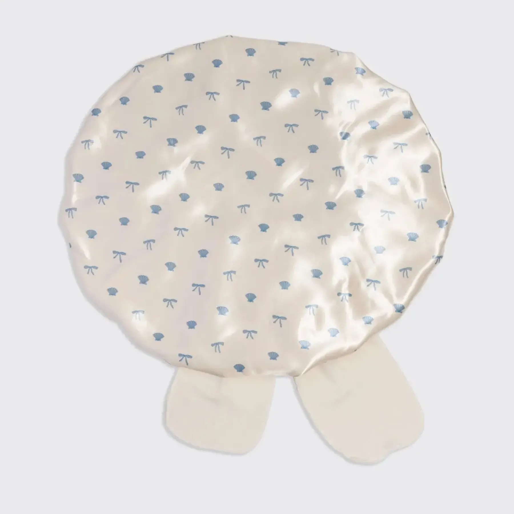 Outlet Oversized Satin Bonnet Pearlized Cream & Coastal Blue Curly & Coily Accessories|Hair Growth