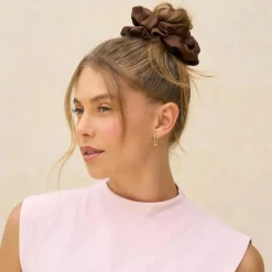 Sale Oversized Scrunchies Black & Chocolate Haargummis