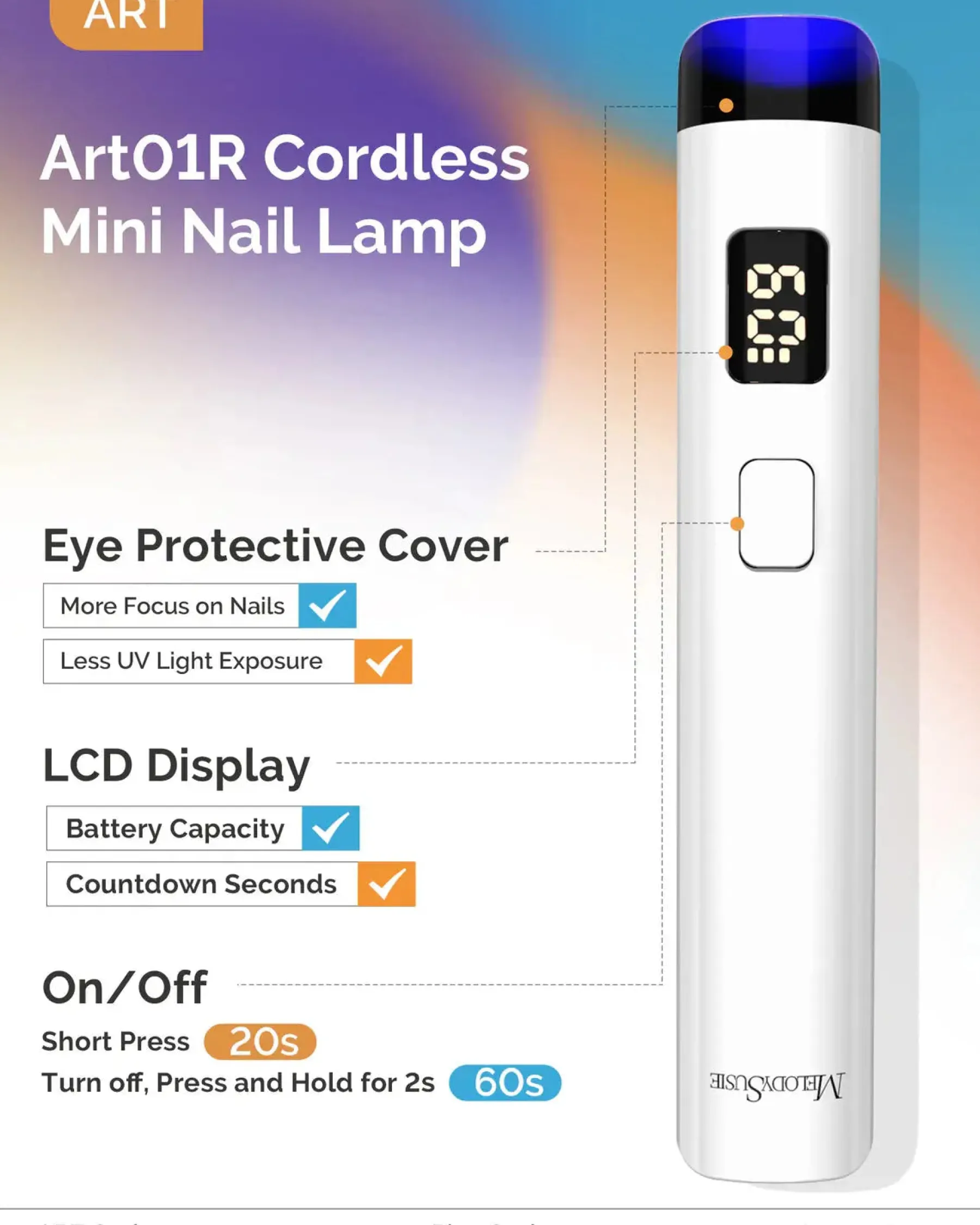 Outlet P-Art01R Rechargeable Mini LED/UV Nail Art Lamp White 5. Uv/Led Lampen|Uv Led Lampe