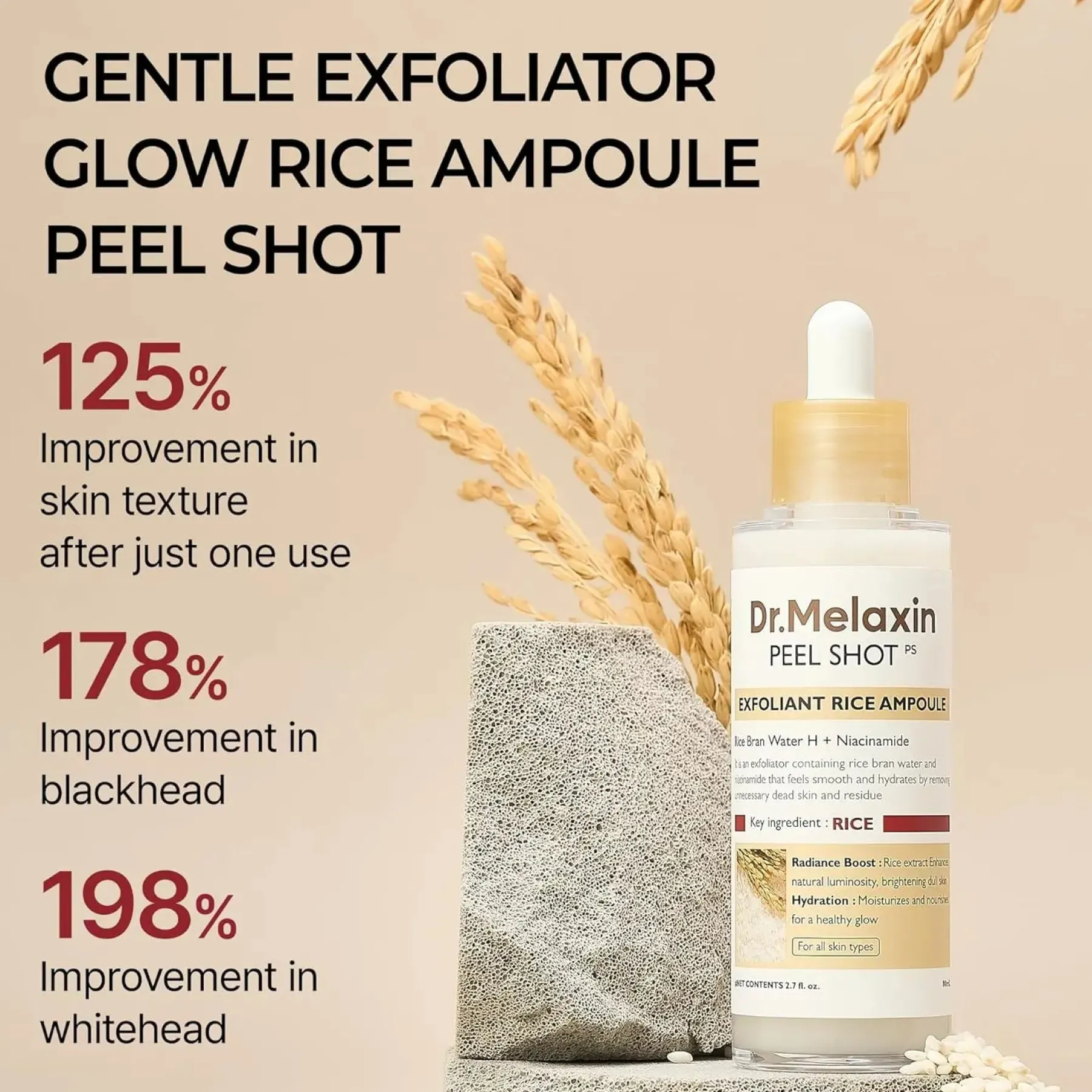 Hot Peel Shot Exfoliant White Rice Ampoule Hauptzutat|Ampoules