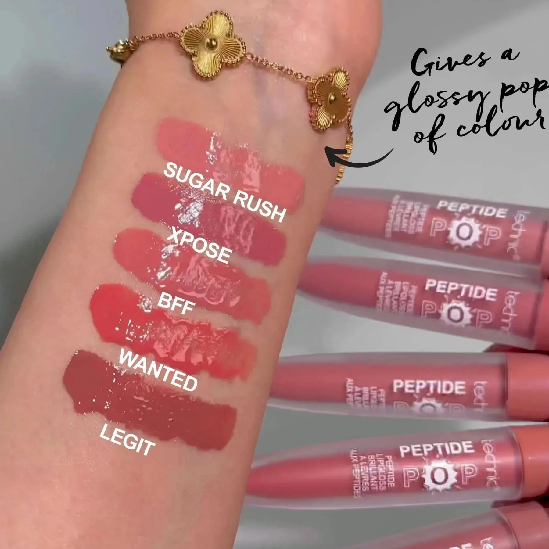 Hot Peptide Pop Lip Gloss Sugar Rush Lipgloss|Veganer Lipgloss