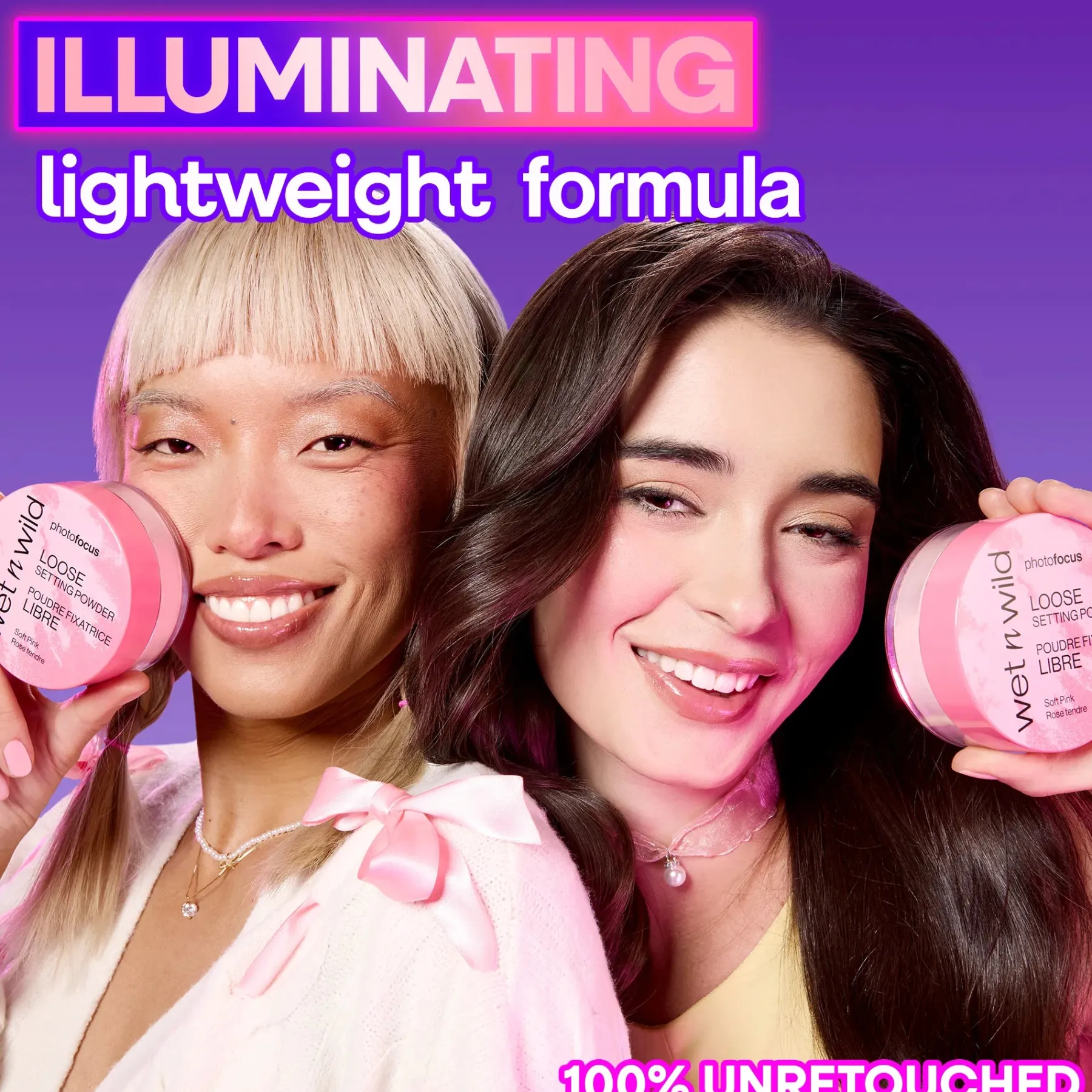 New Photo Focus Loose Setting Powder Soft Pink Make-Up Puder