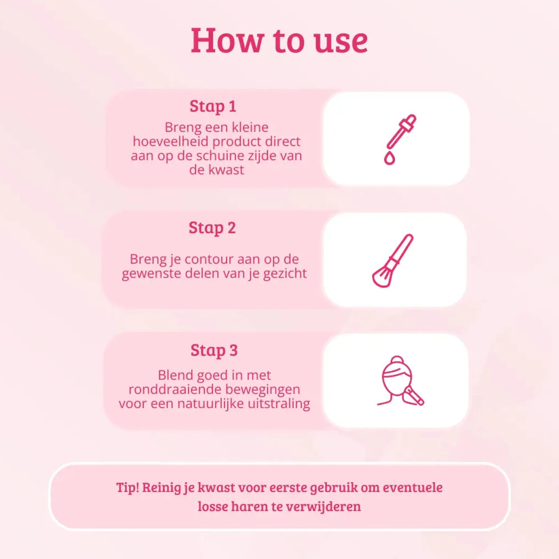 Pink & Rose Gold Angled Blending Brush Tön Mehr|Rouge Pinsel
