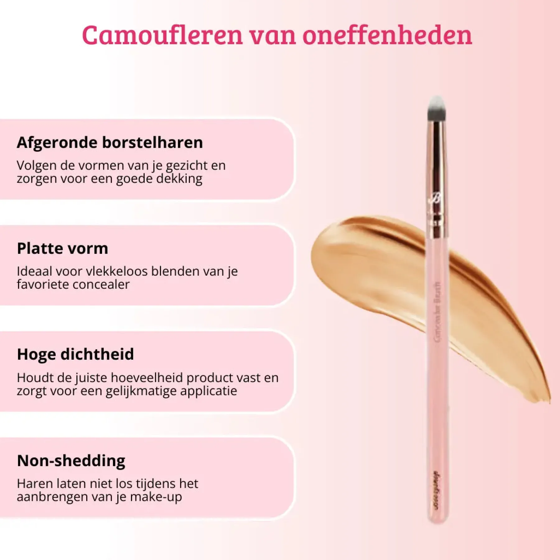 New Pink & Rose Gold Concealer Brush Concealer|Tön Mehr