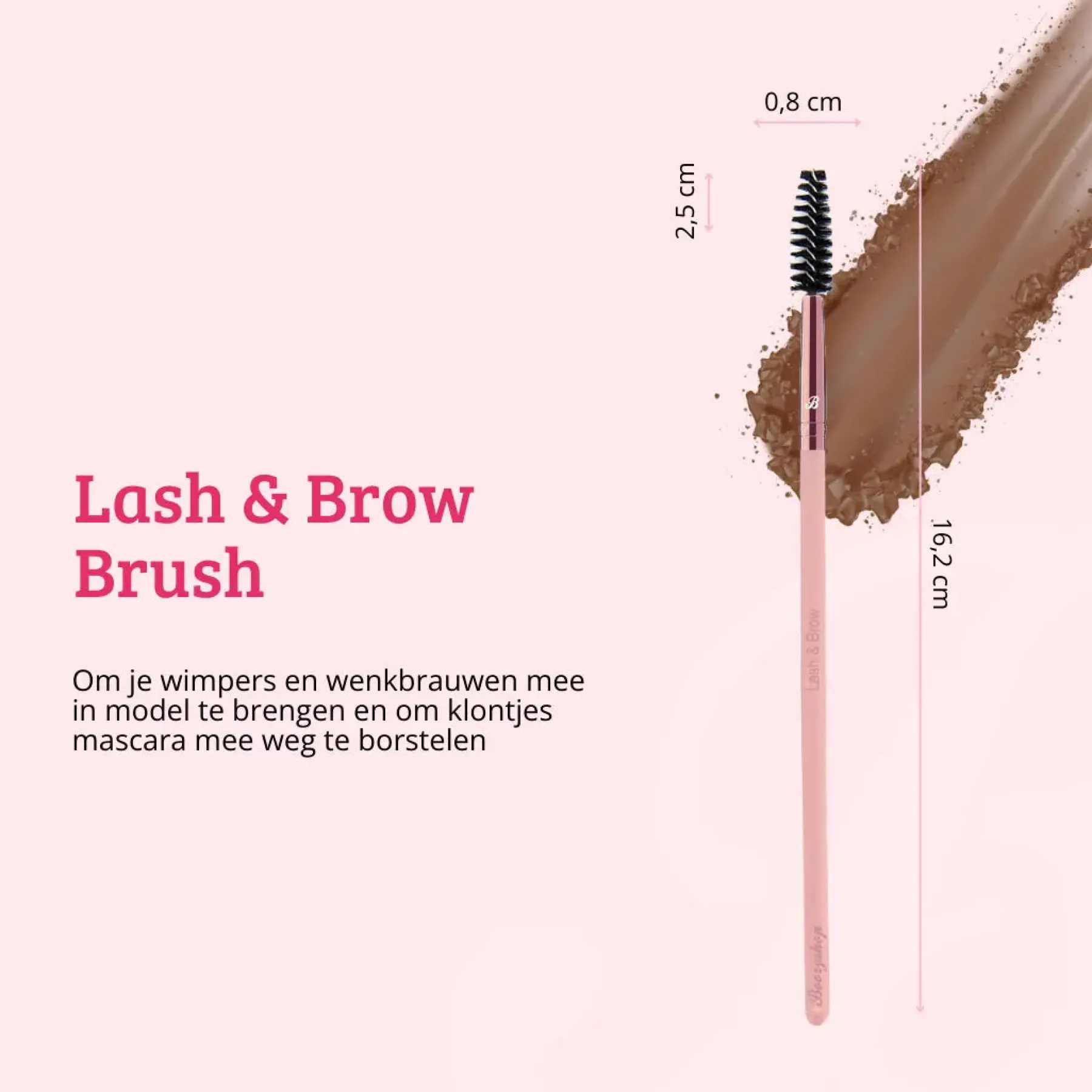 Hot Pink & Rose Gold Lash & Brow Brush Tön Mehr