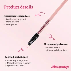 Hot Pink & Rose Gold Lash & Brow Brush Tön Mehr