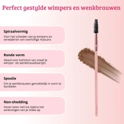 Hot Pink & Rose Gold Lash & Brow Brush Tön Mehr