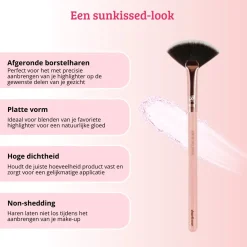 Pink & Rose Gold Small Fan Brush Tön Mehr|Highlighter