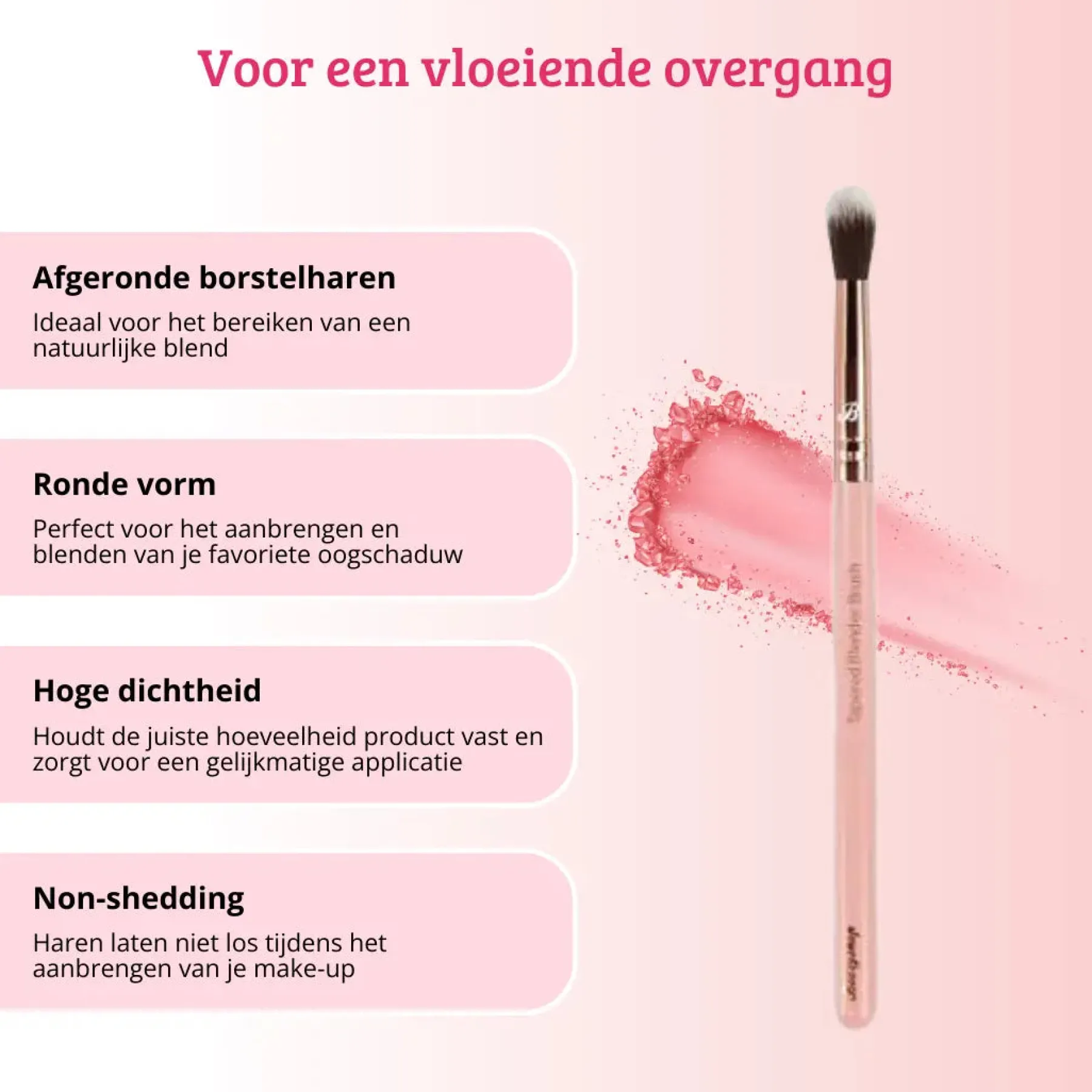 Clearance Pink & Rose Gold Tapered Blender Brush Tön Mehr