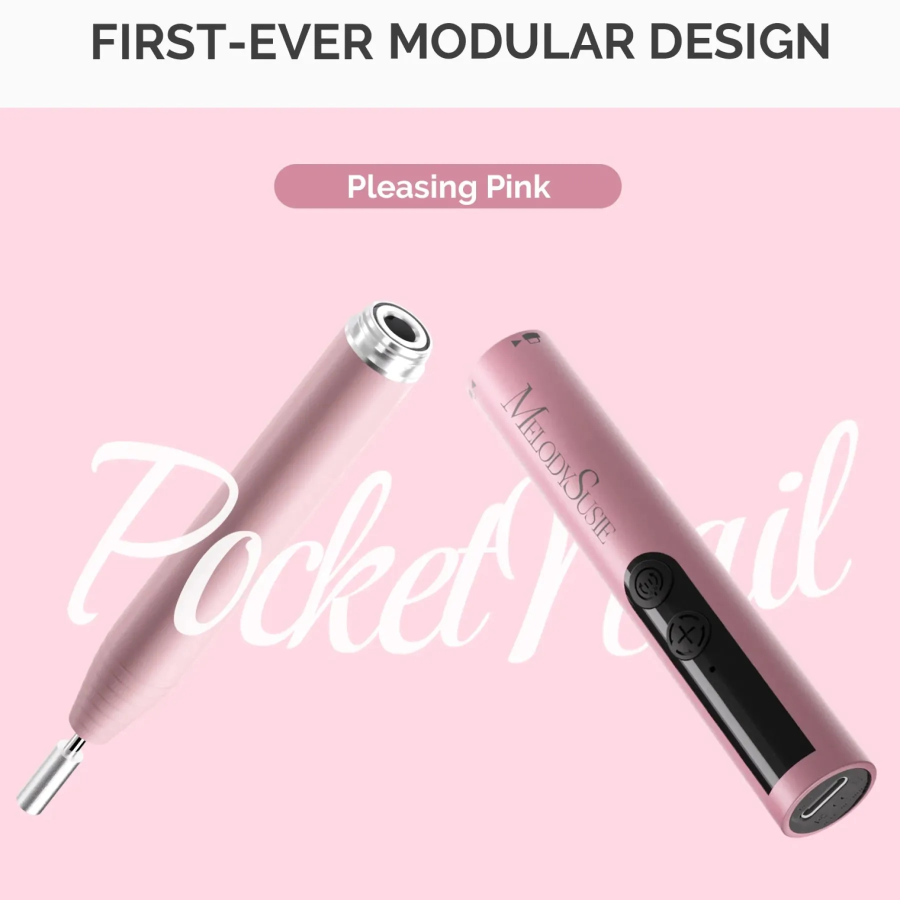 PocketNail PC100GR Innovative Pen-Shaped Portable Nail Drill Modular Version Pleasing Pink 1. Nagels Voorbereiden|1. Nagels Voorbereiden