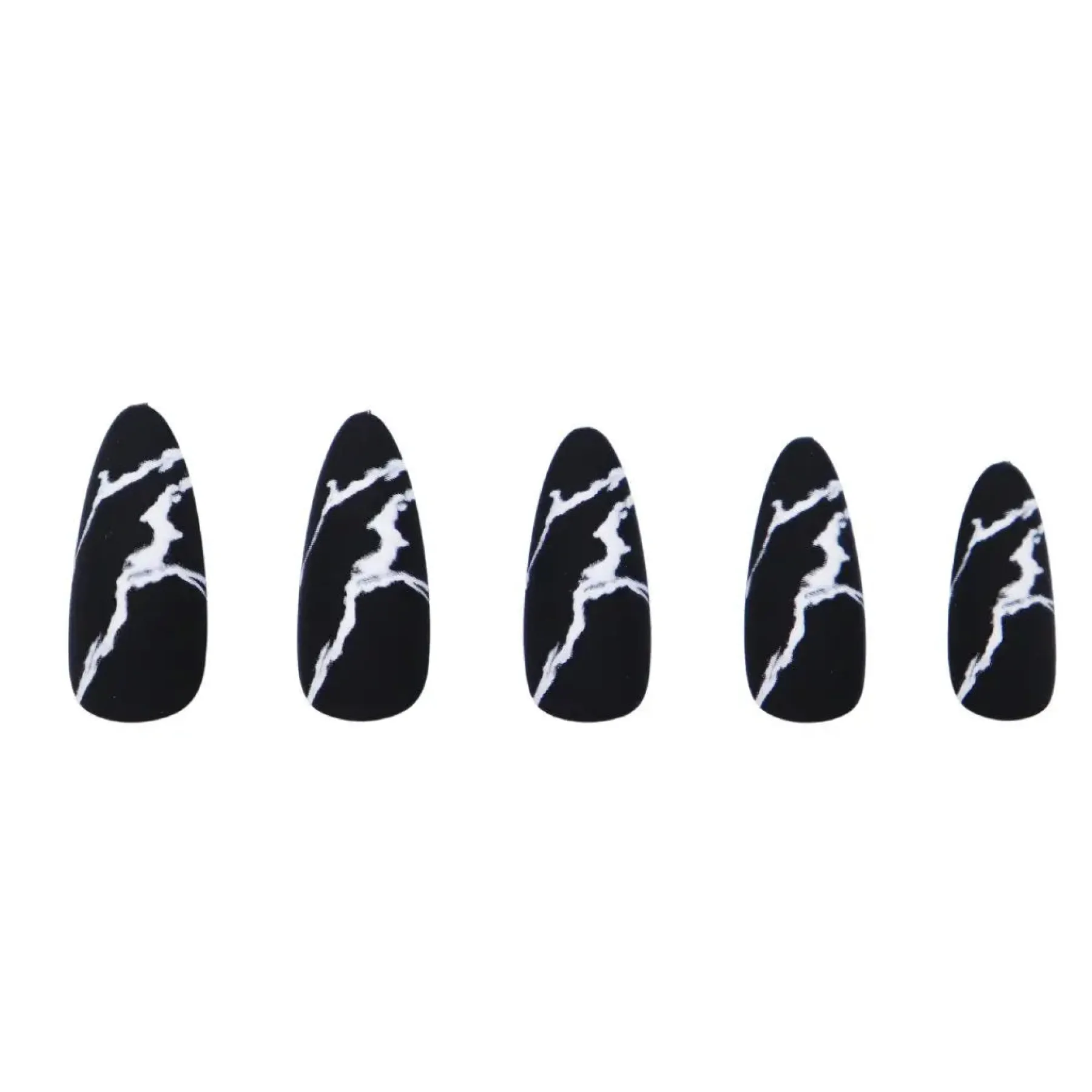Clearance Press On French Nails Black Marble Künstliche Nägel