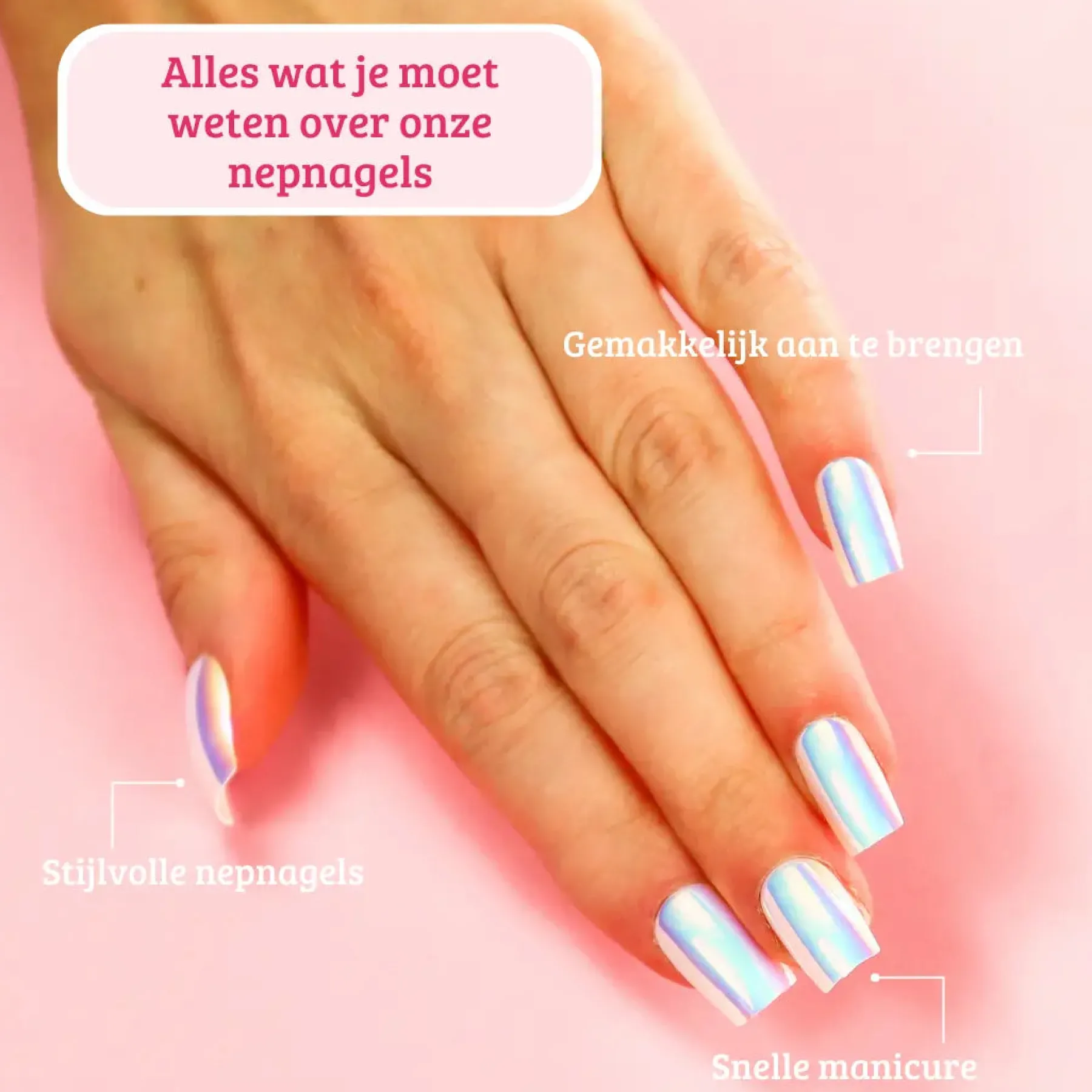 Clearance Press On French Nails Metallic Pearlescent Künstliche Nägel
