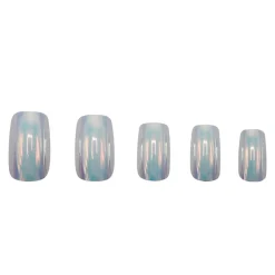 Clearance Press On French Nails Metallic Pearlescent Künstliche Nägel