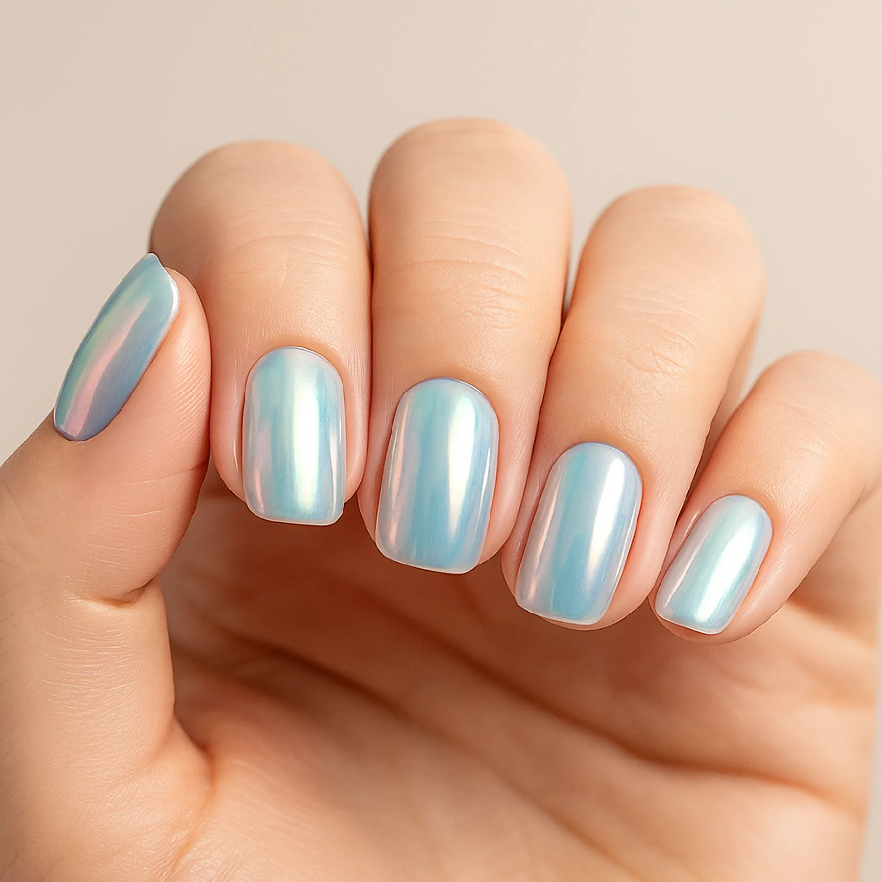 Clearance Press On French Nails Metallic Pearlescent Künstliche Nägel