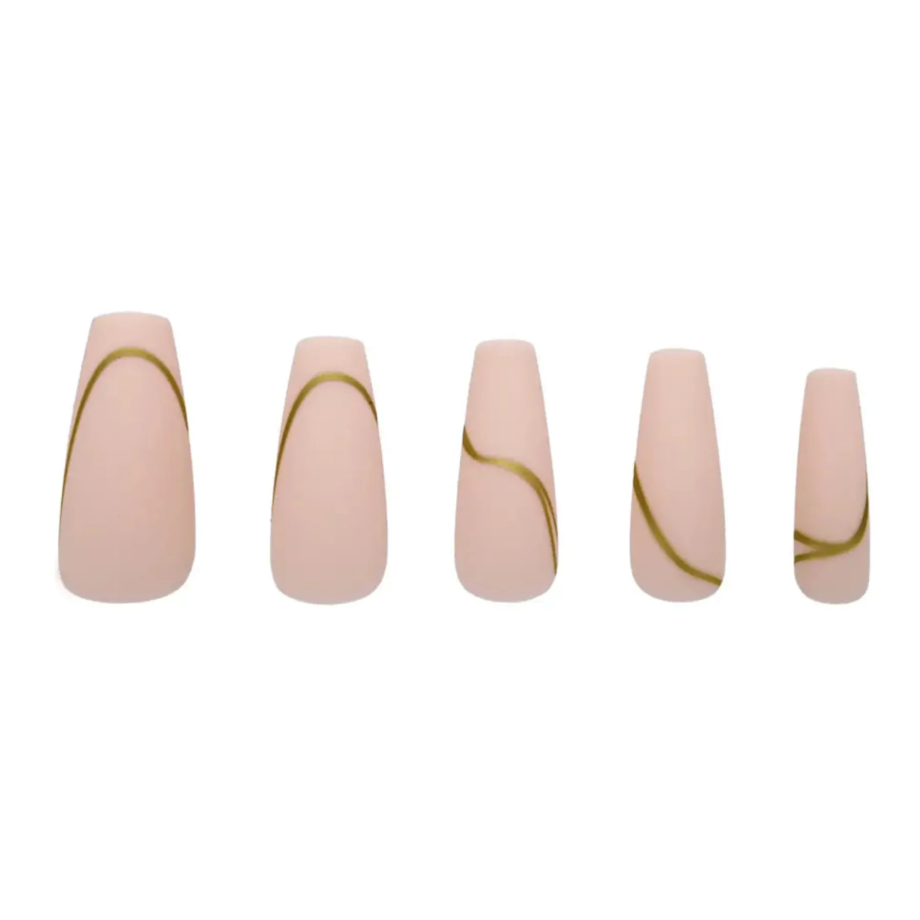 Discount Press On French Nails Nude Goldstrike Künstliche Nägel