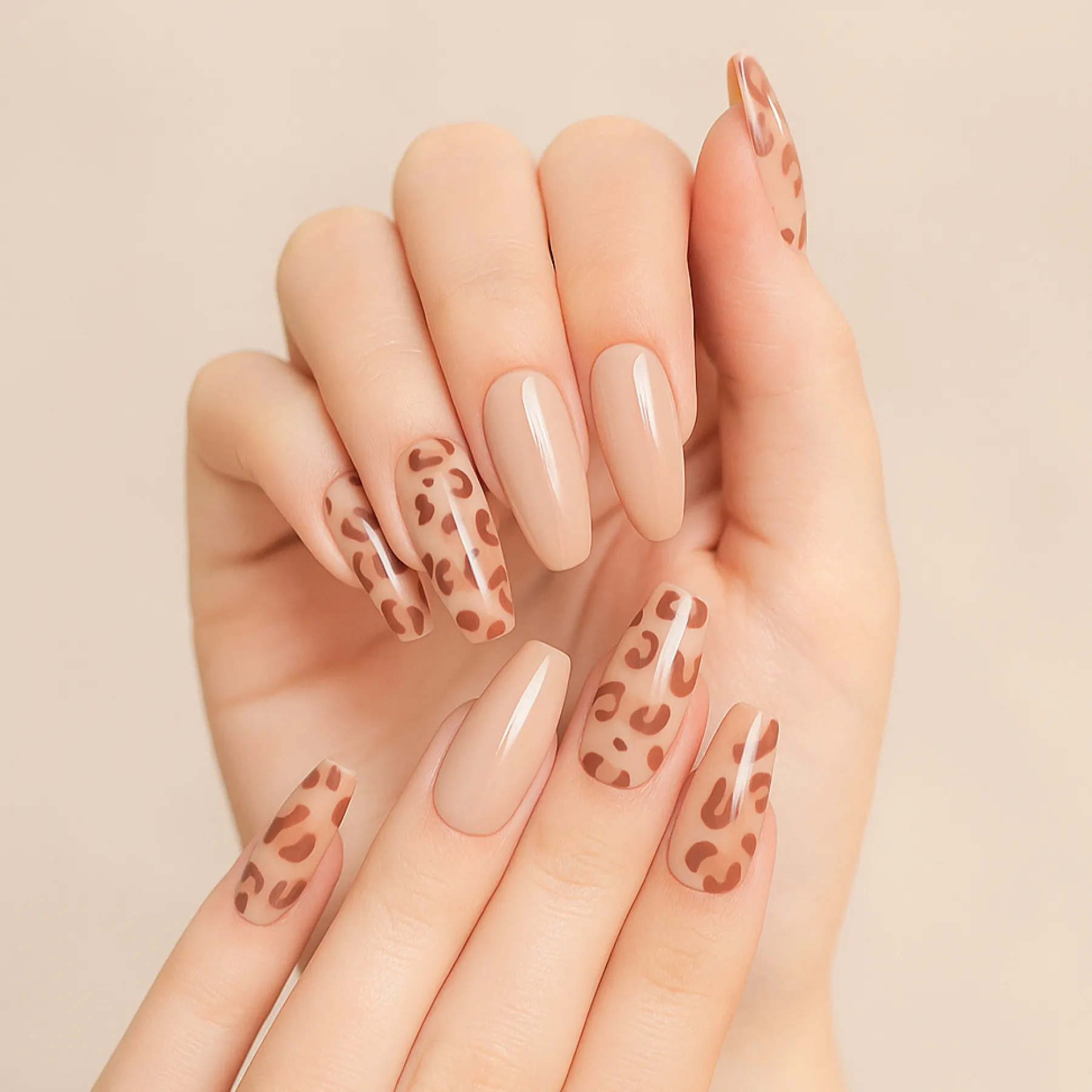 Hot Press On French Nails Panther Künstliche Nägel