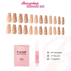 Hot Press On French Nails Panther Künstliche Nägel