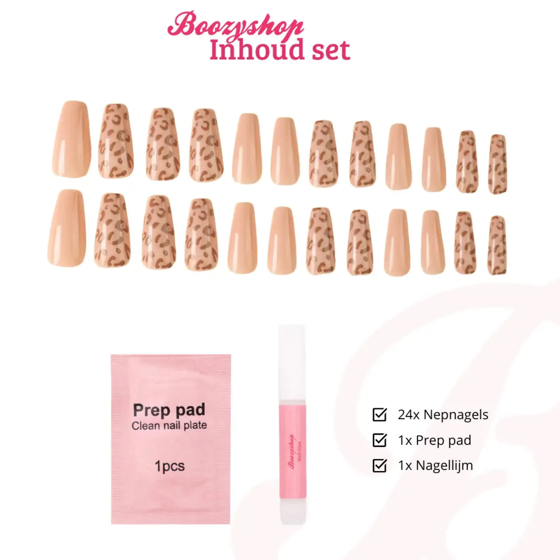 Hot Press On French Nails Panther Künstliche Nägel
