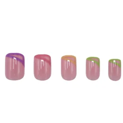 Press On French Nails Triangle Multicolor Künstliche Nägel