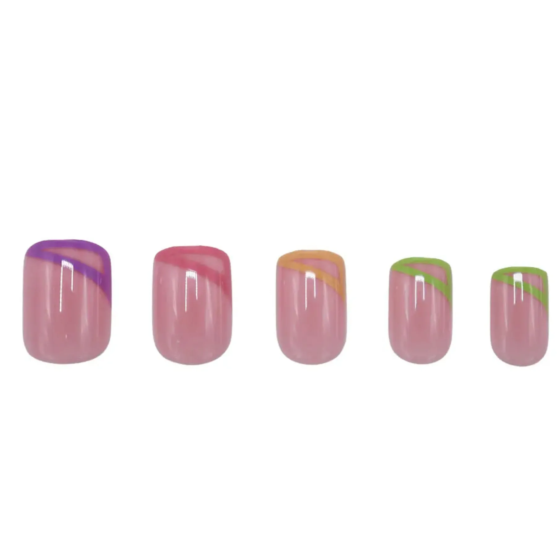 Press On French Nails Triangle Multicolor Künstliche Nägel