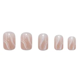 Online Press On French Nails Waves Künstliche Nägel
