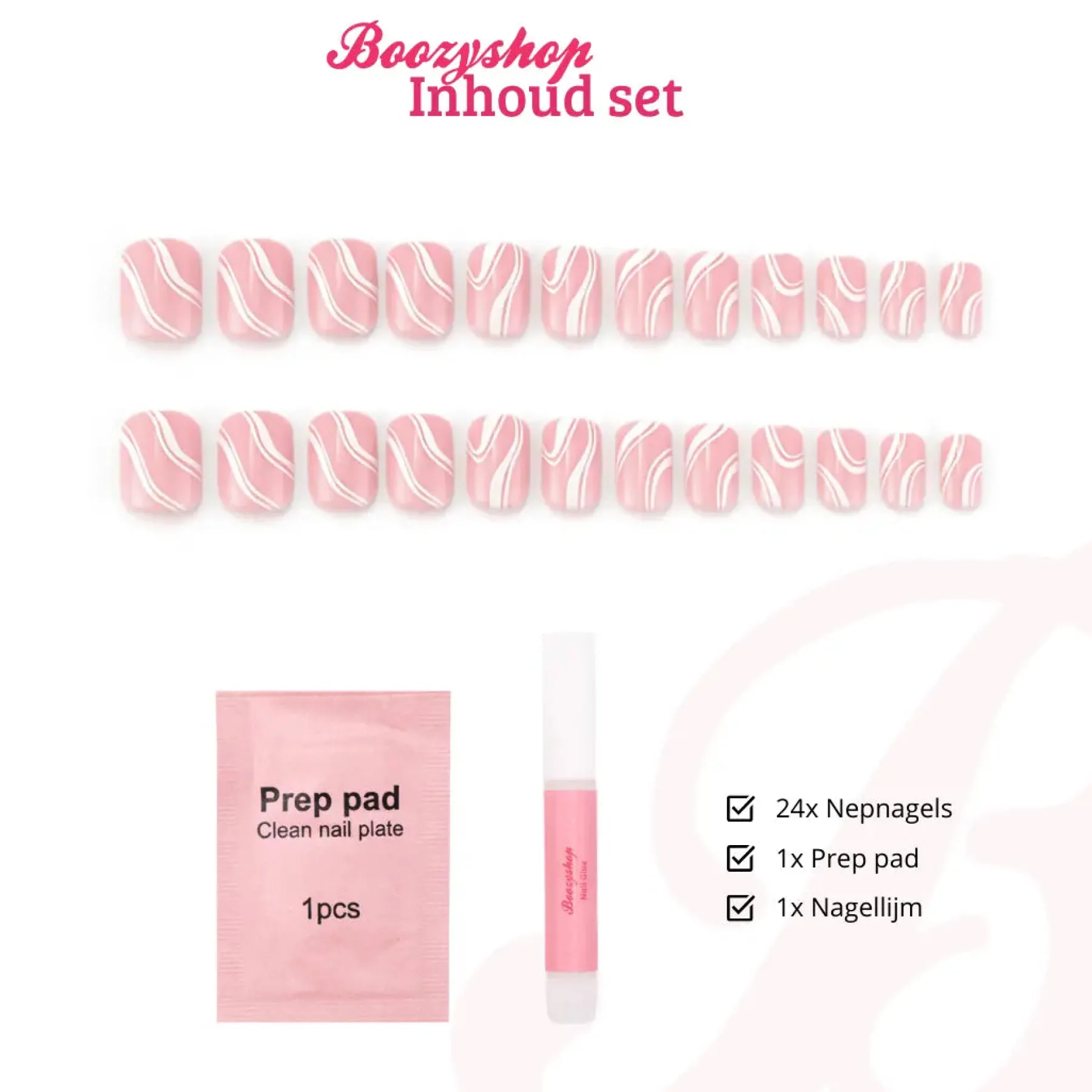 Online Press On French Nails Waves Künstliche Nägel