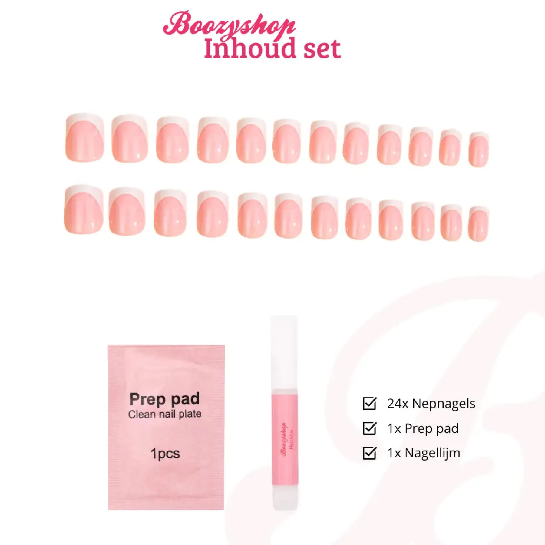New Press On French Nails White / Pink Künstliche Nägel|Wedding Makeup