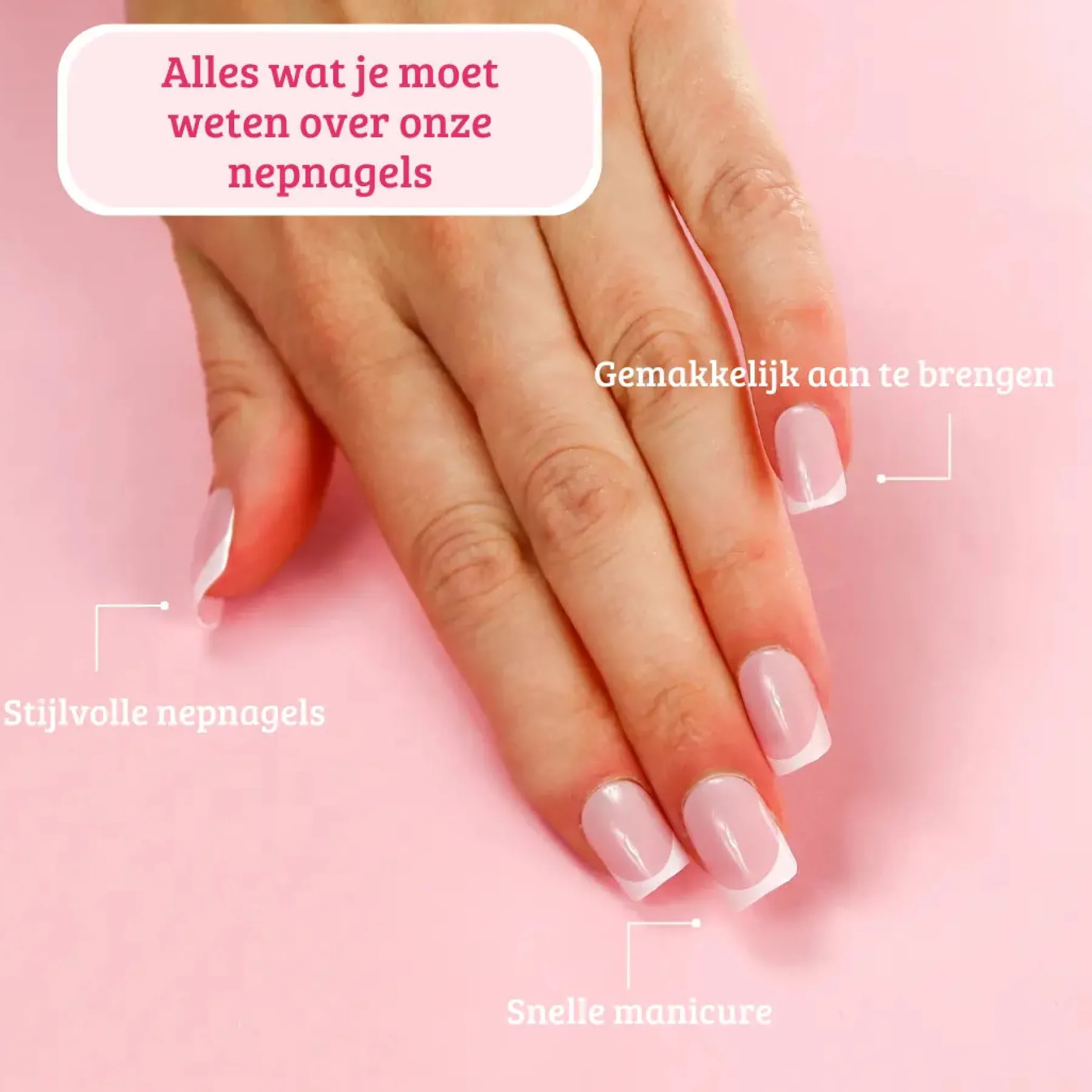 New Press On French Nails White / Pink Künstliche Nägel|Wedding Makeup