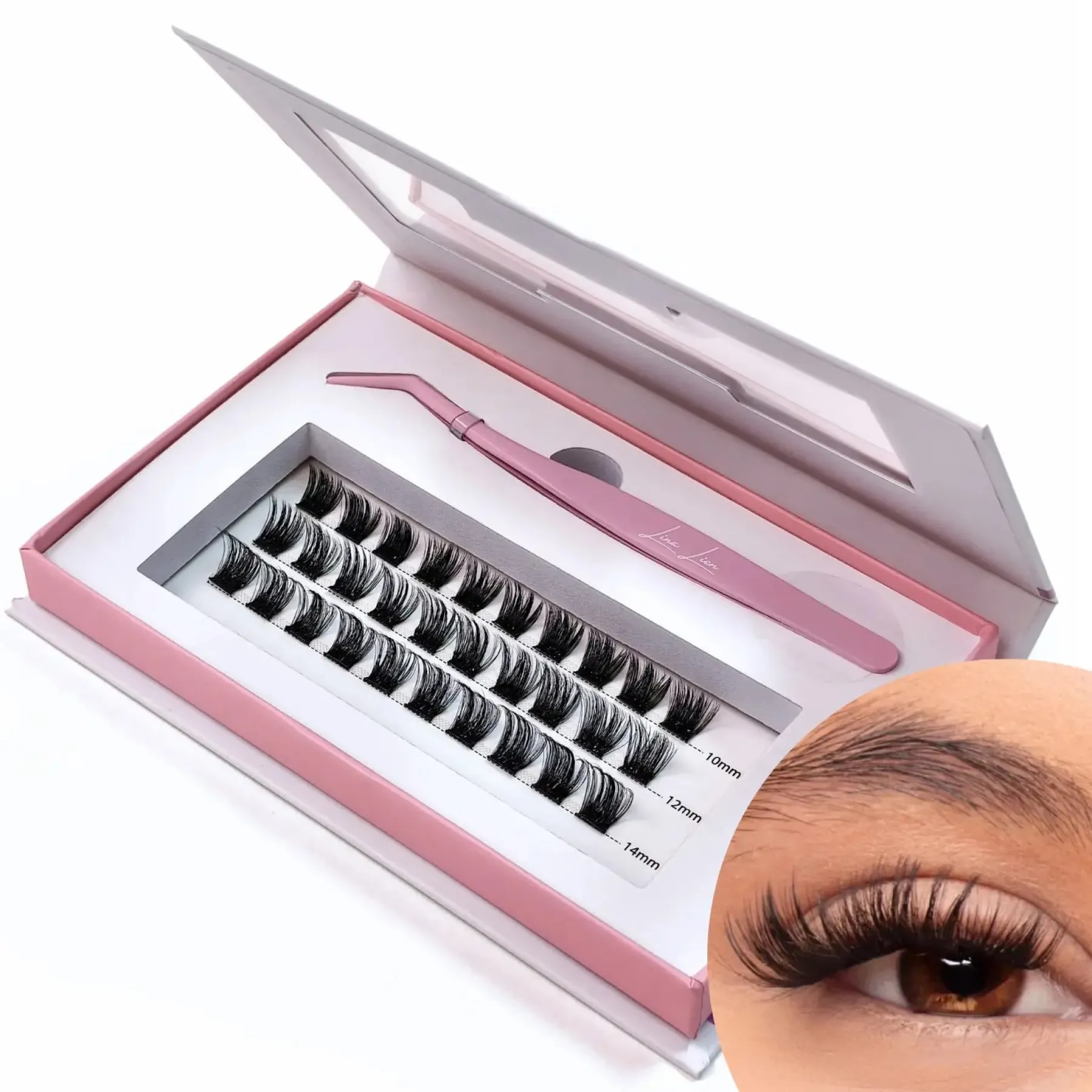 Hot Press On Lash Starterkit Dramatic Black Glue Strip Künstliche Wimpern