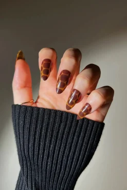 Discount Press-On Nails Cocoa Nouveau Künstliche Nägel