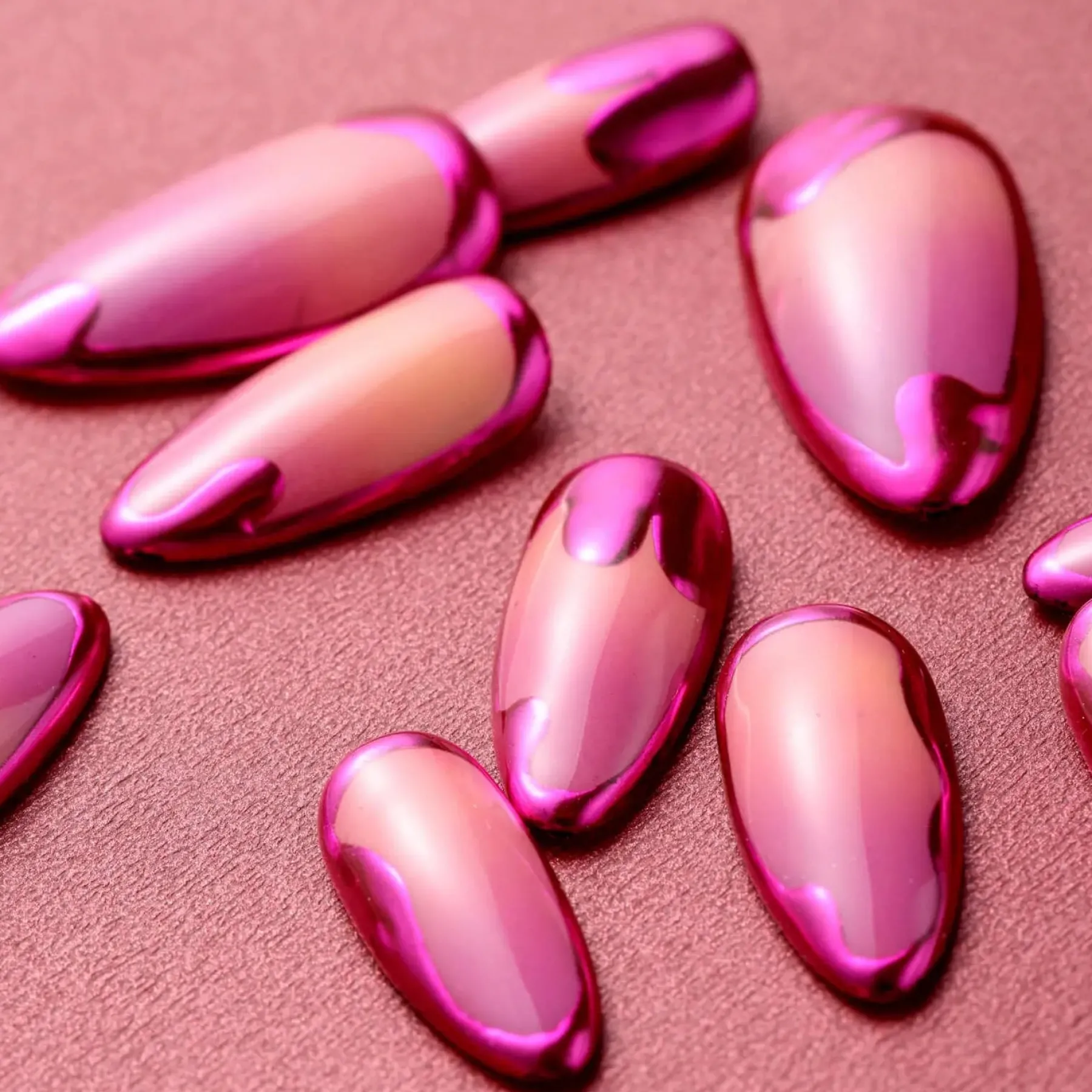 Clearance Press-On Nails Sunset Chrome Künstliche Nägel