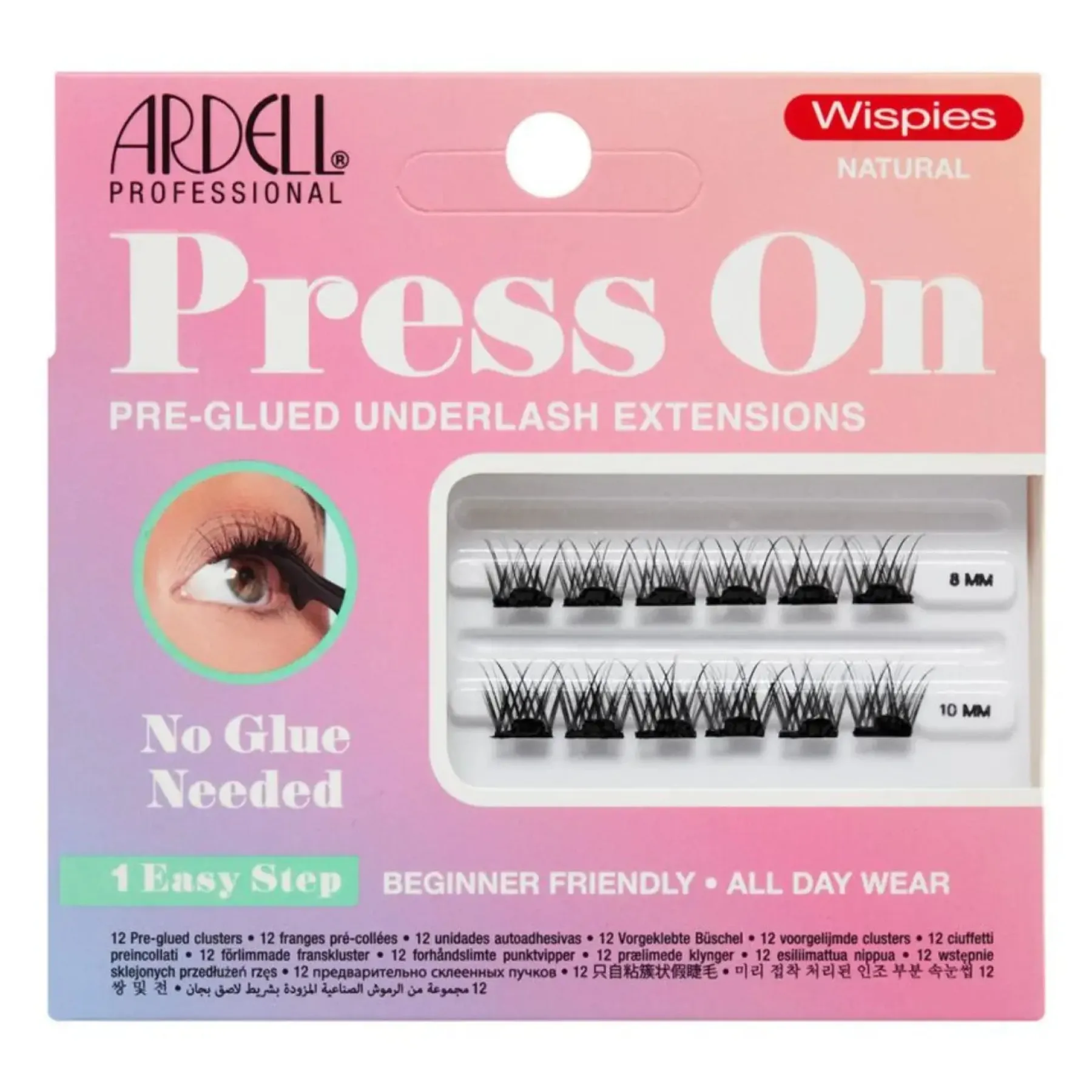 Outlet Press On Pre-glued Underlash Extensions Wispies Natural Mini Set Makeup Sets|Künstliche Wimpern