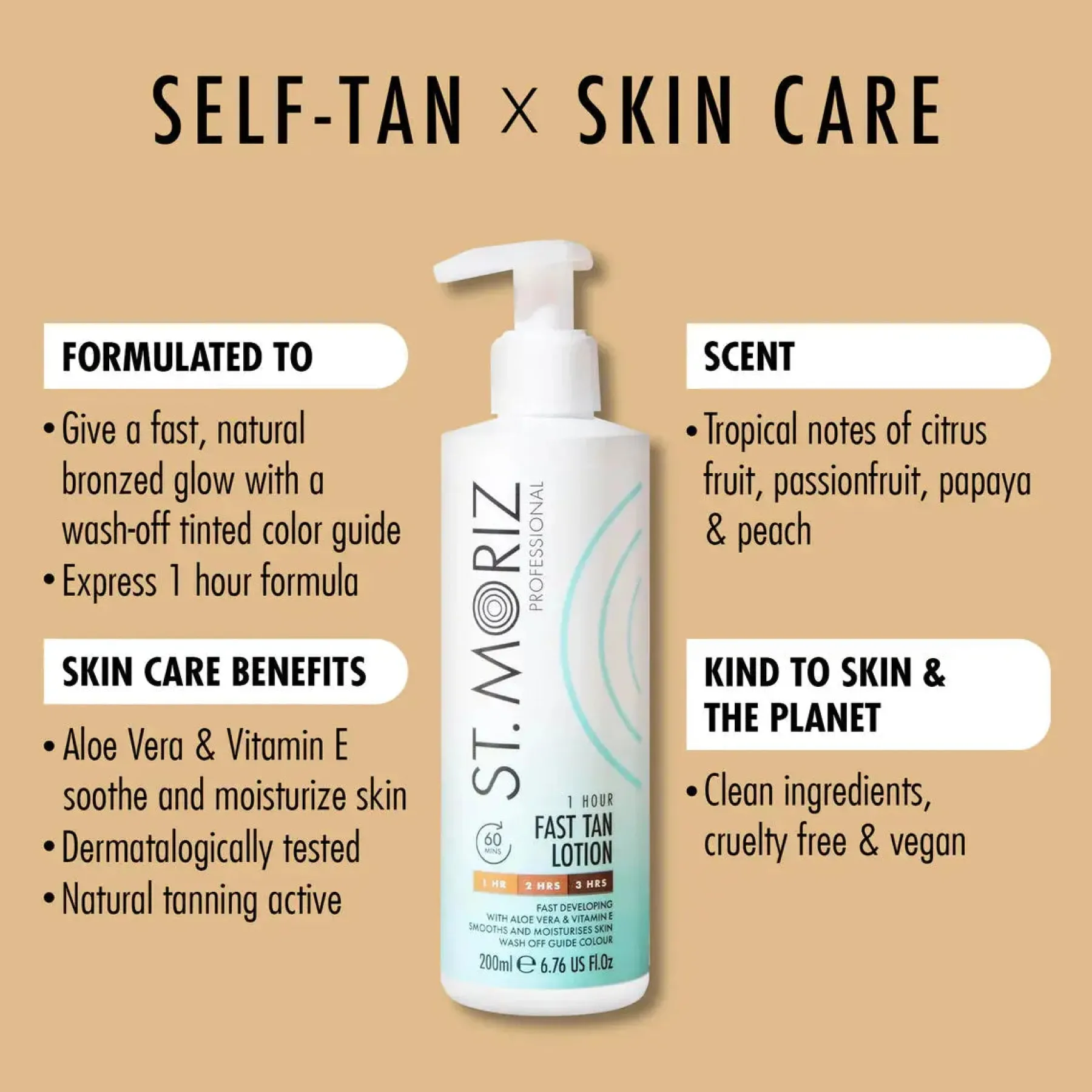 Professional 1 Hour Fast Tan Lotion Vegan Tanning