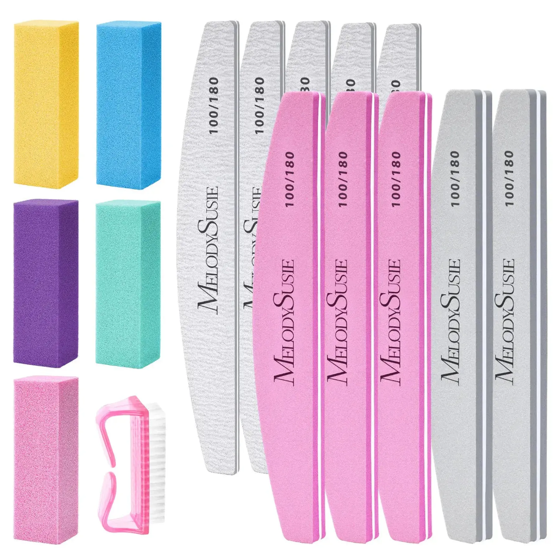 Clearance Professional Nail Files & Buffers 100/180 Grit 16Pcs 1. Nagels Voorbereiden|1. Nagels Voorbereiden