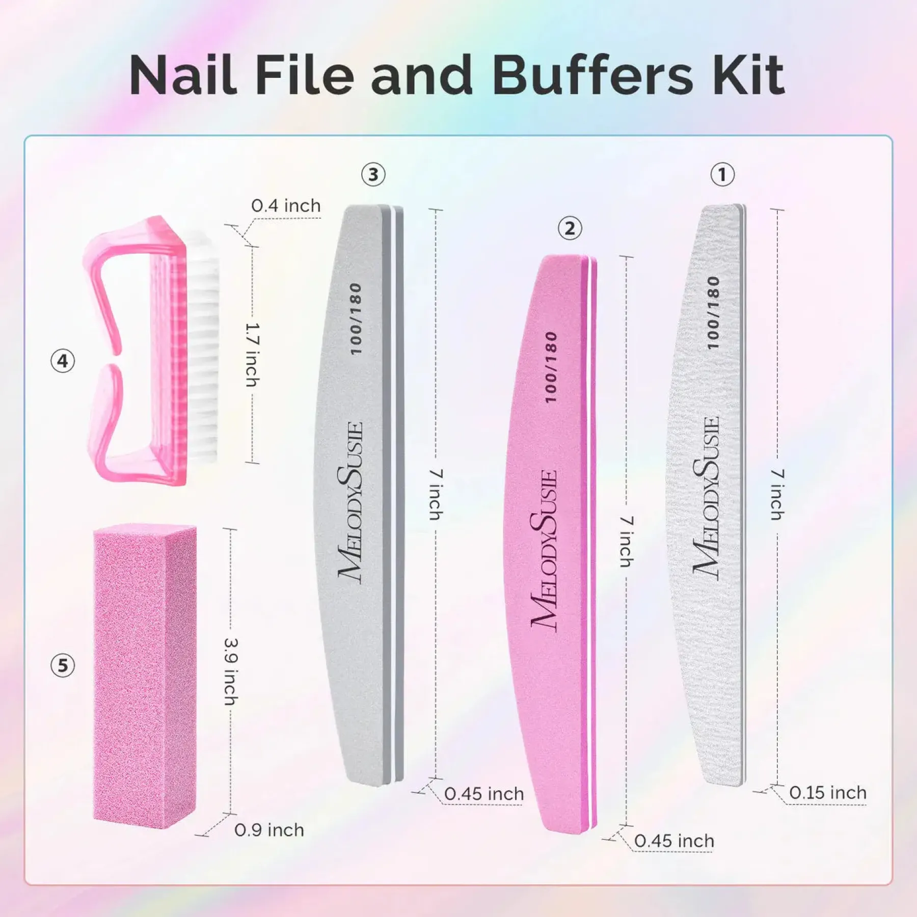 Clearance Professional Nail Files & Buffers 100/180 Grit 16Pcs 1. Nagels Voorbereiden|1. Nagels Voorbereiden