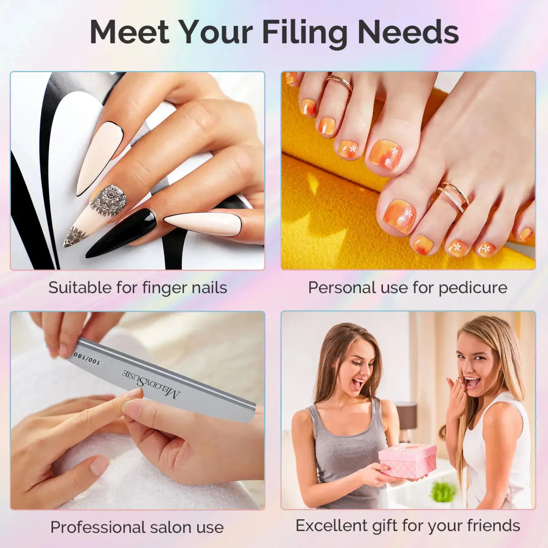 Clearance Professional Nail Files & Buffers 100/180 Grit 16Pcs 1. Nagels Voorbereiden|1. Nagels Voorbereiden