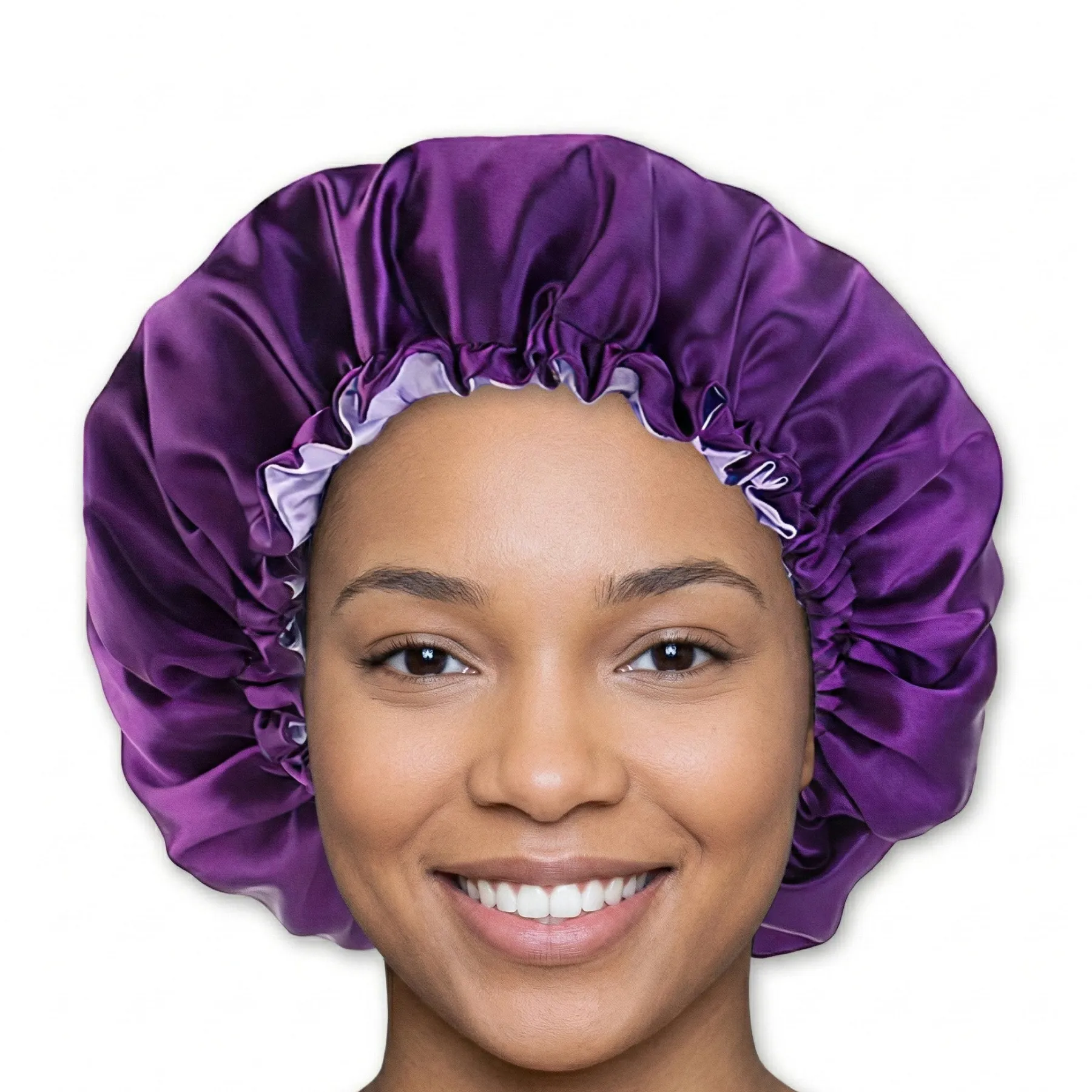 Sale Purple Satin Hair Bonnet Reversable Hair Growth