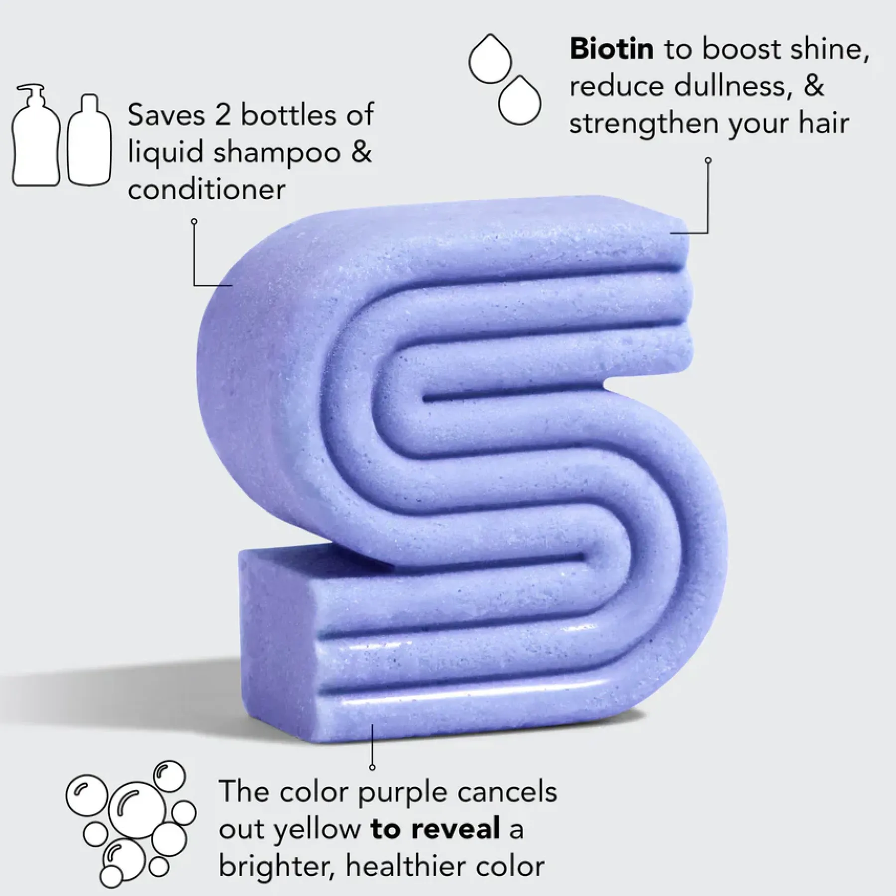 Best Purple Toning Solid Shampoo Bar with Biotin Reisegröße|Shampoo